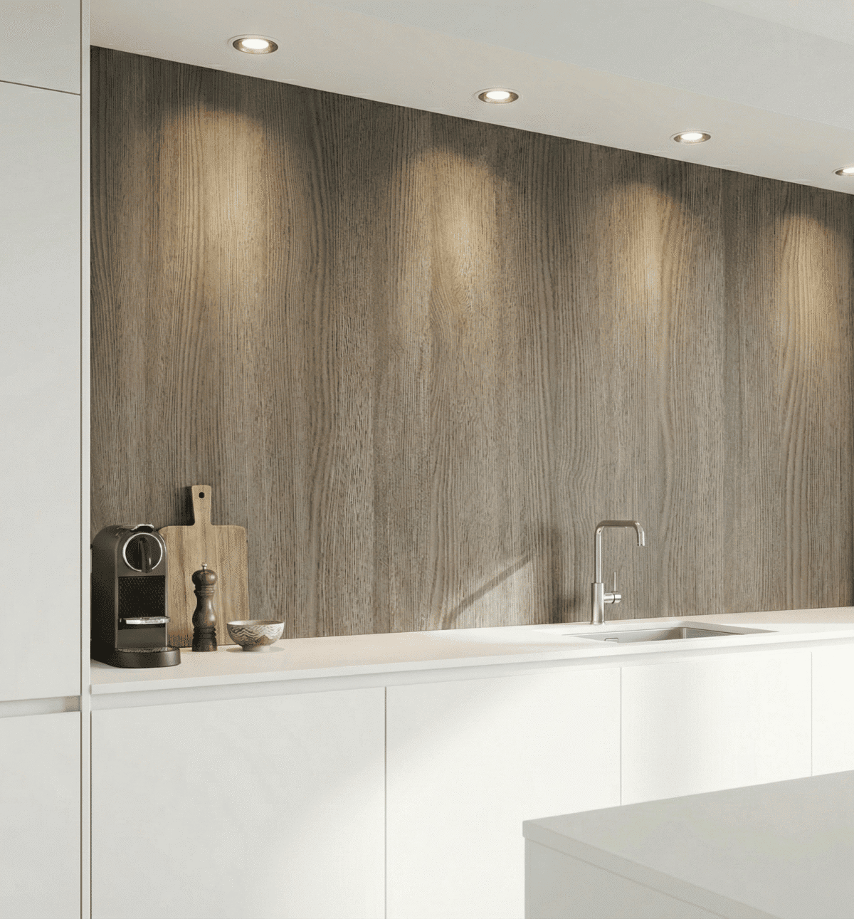 HOUT PANEEL: Eiken Light Grey wash - 280 x 110 cm - Afbeelding 3