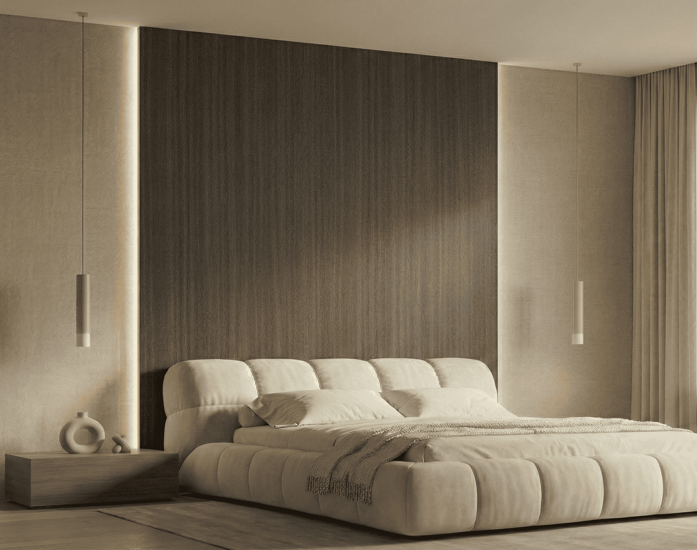 Interieur met bamboe wandpanelen badkamer waterdicht luxe afwerking