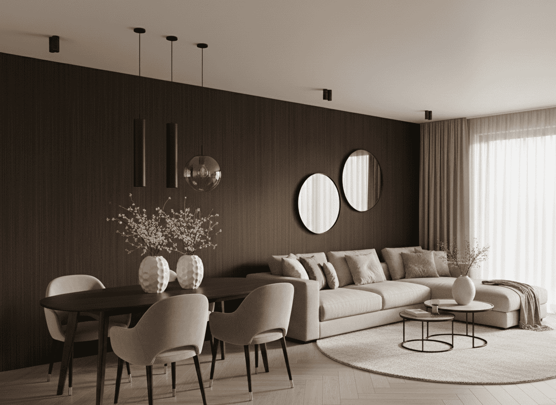 Moderne ruimte met luxe wandpanelen