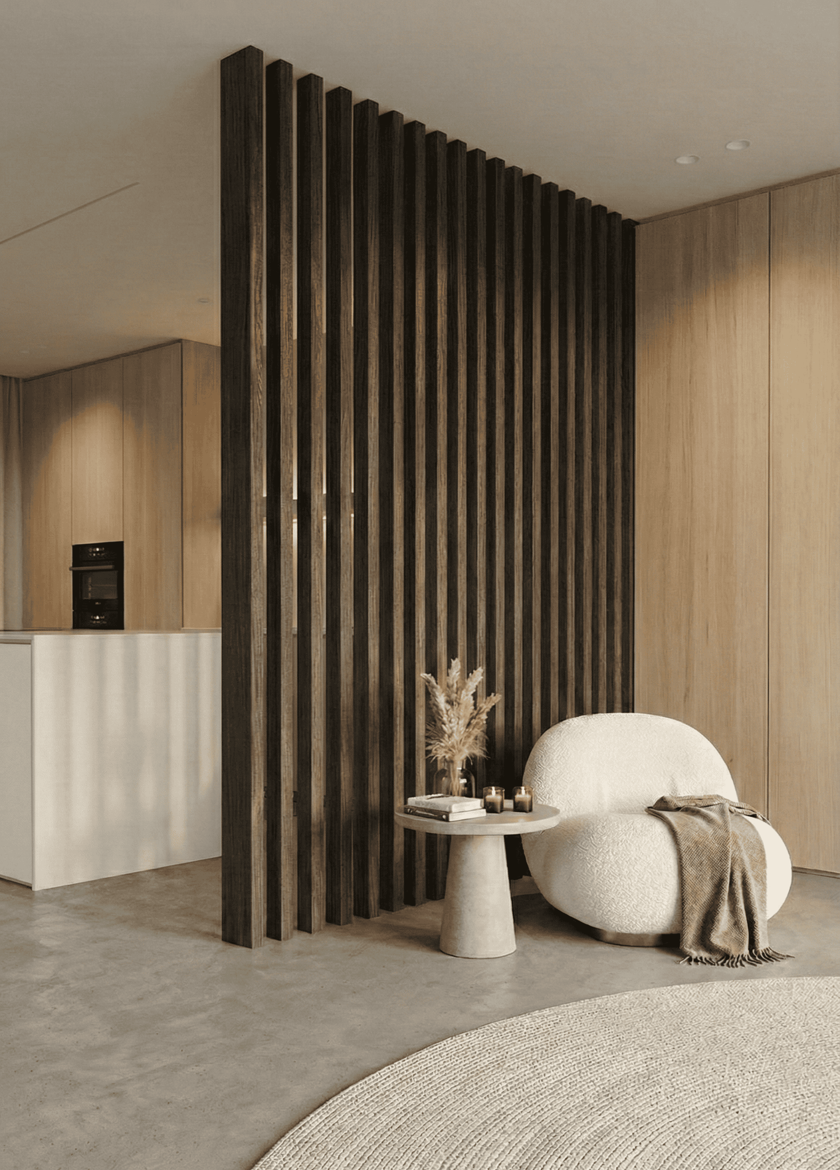 81045-R ROOM DIVIDER: Walnoot Dark Brown - Afbeelding 1